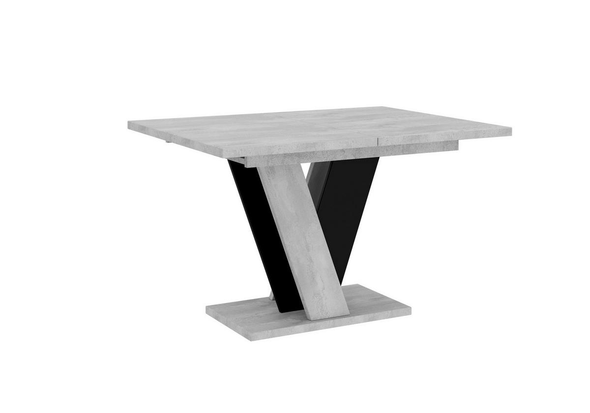 ESSTISCH Ausziehbar 120–160 cm in Betongrau mix Weiß - Grau, Metall (90/160/75cm) - Home Collective