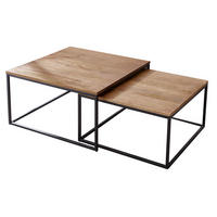 COUCHTISCH ELEMENTS Mango Braun 75 cm - Schwarz/Braun, Holz/Metall (75/75/40cm) - riess-ambiente