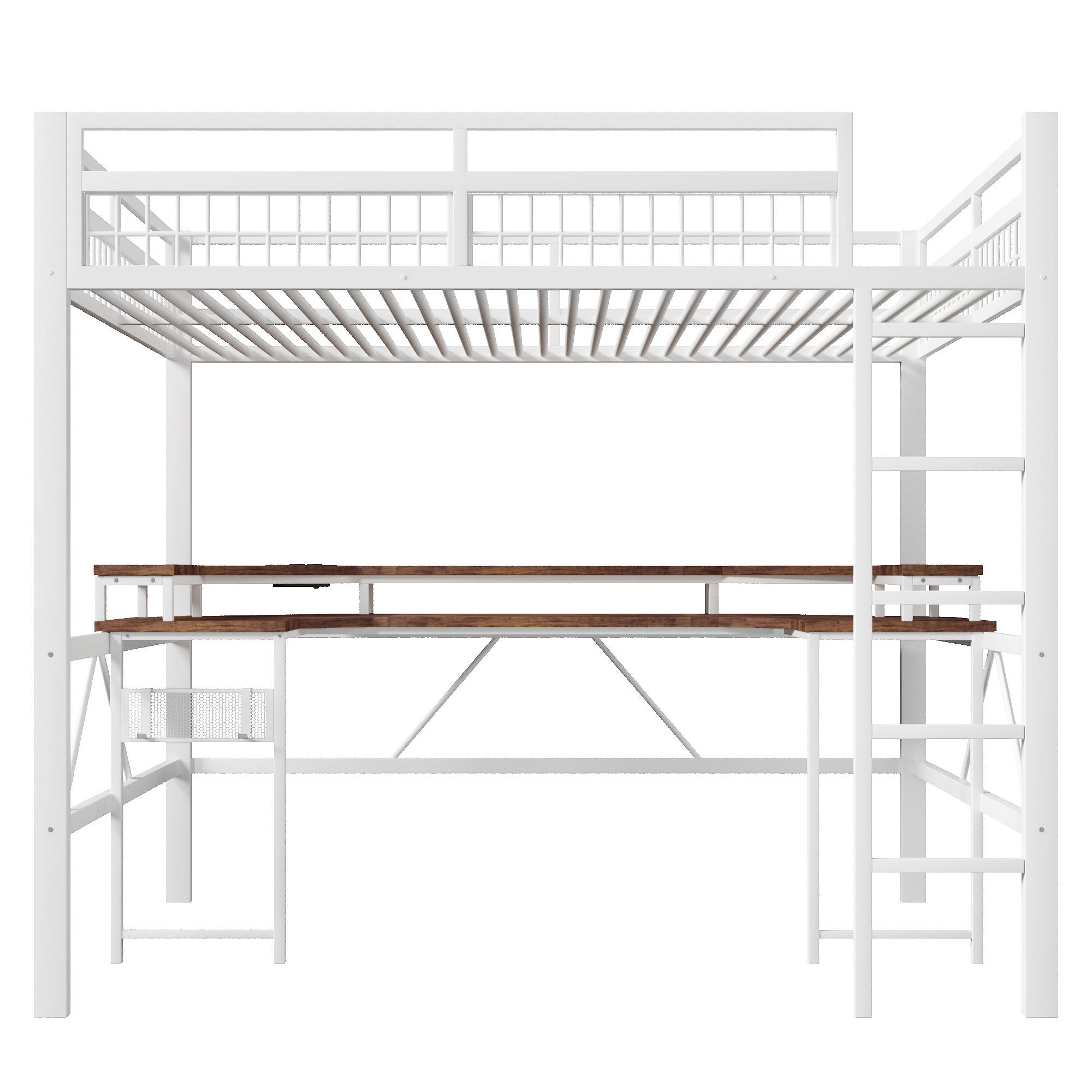HOCHBETT Eisen 140/200 cm Weiß - Weiß, Metall - Raumix