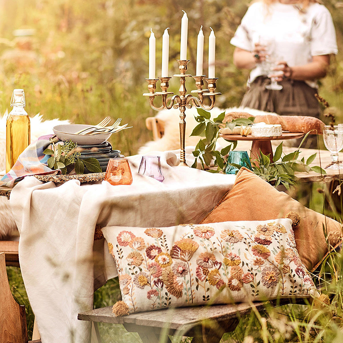 KERZENHALTER Bohemian - Goldfarben, Metall (30/40/30cm) - Butlers