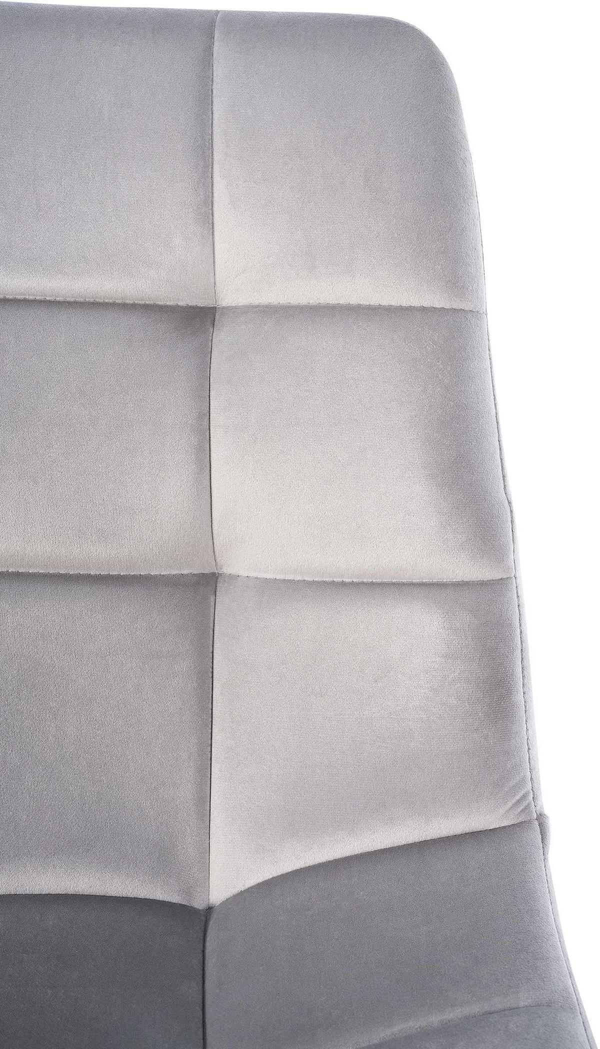 STUHL Samt Grau - Grau, Textil/Metall (45/84/55cm) - CLP