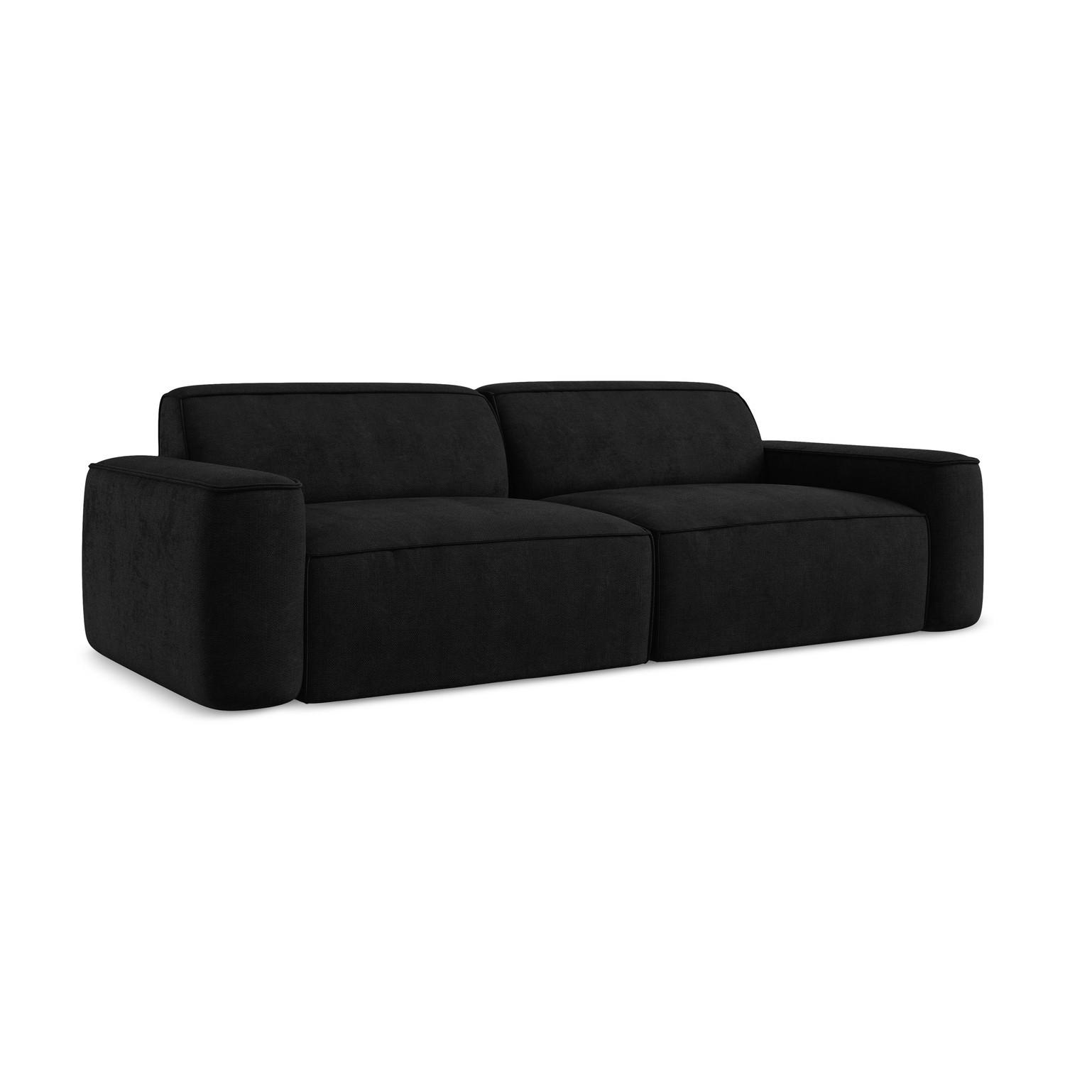 4-SITZER-SOFA Chenille Stoff Schwarz - Schwarz, Holzwerkstoff/Kunststoff (244/70/102cm) - LaMiaSofa