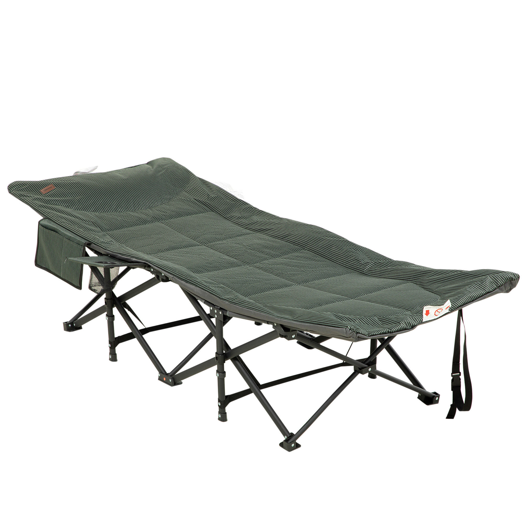 CAMPINGLIEGE mit Tasche, bis 120 kg, Grau, 68 x 186 x 48cm - Grau, Metall (186/48/68cm) - Outsunny