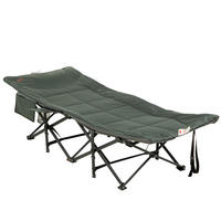 CAMPINGLIEGE mit Tasche, bis 120 kg, Grau, 68 x 186 x 48cm - Grau, Metall (186/48/68cm) - Outsunny