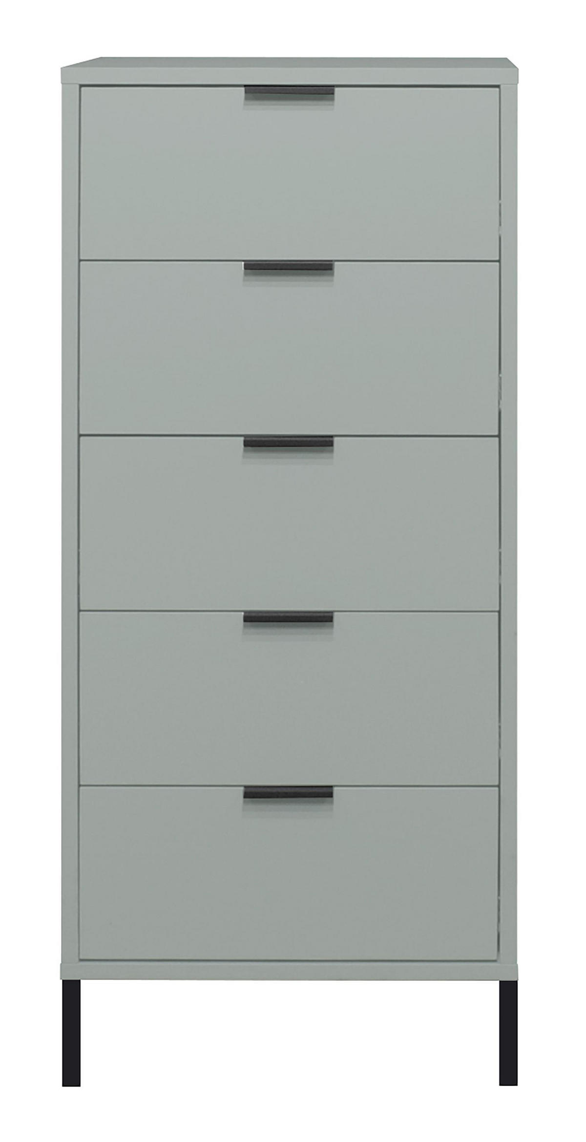 KOMMODE Erna 51x45x123 Pinie Green matt Lack - Grün, Holzwerkstoff (51/123/45cm) - 58aufmkessel