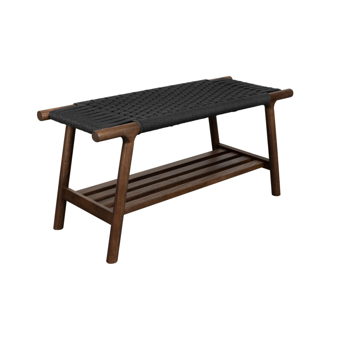 SITZBANK Kintaro 80x35x43 cm Walnuss - Schwarz/Braun, Holz (90/43/35cm) - Dutchbone