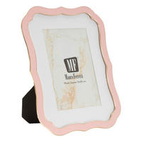 BILDERRAHMEN Margot, Fotoformat 15 x 20 cm, rosa und goldfarben, Zink und Glas, Rahmen 17 x 1,4 x 21,9 cm - Pink/Goldfarben, Glas/Metall (17/21.9/1.4cm) - Mauro Ferretti