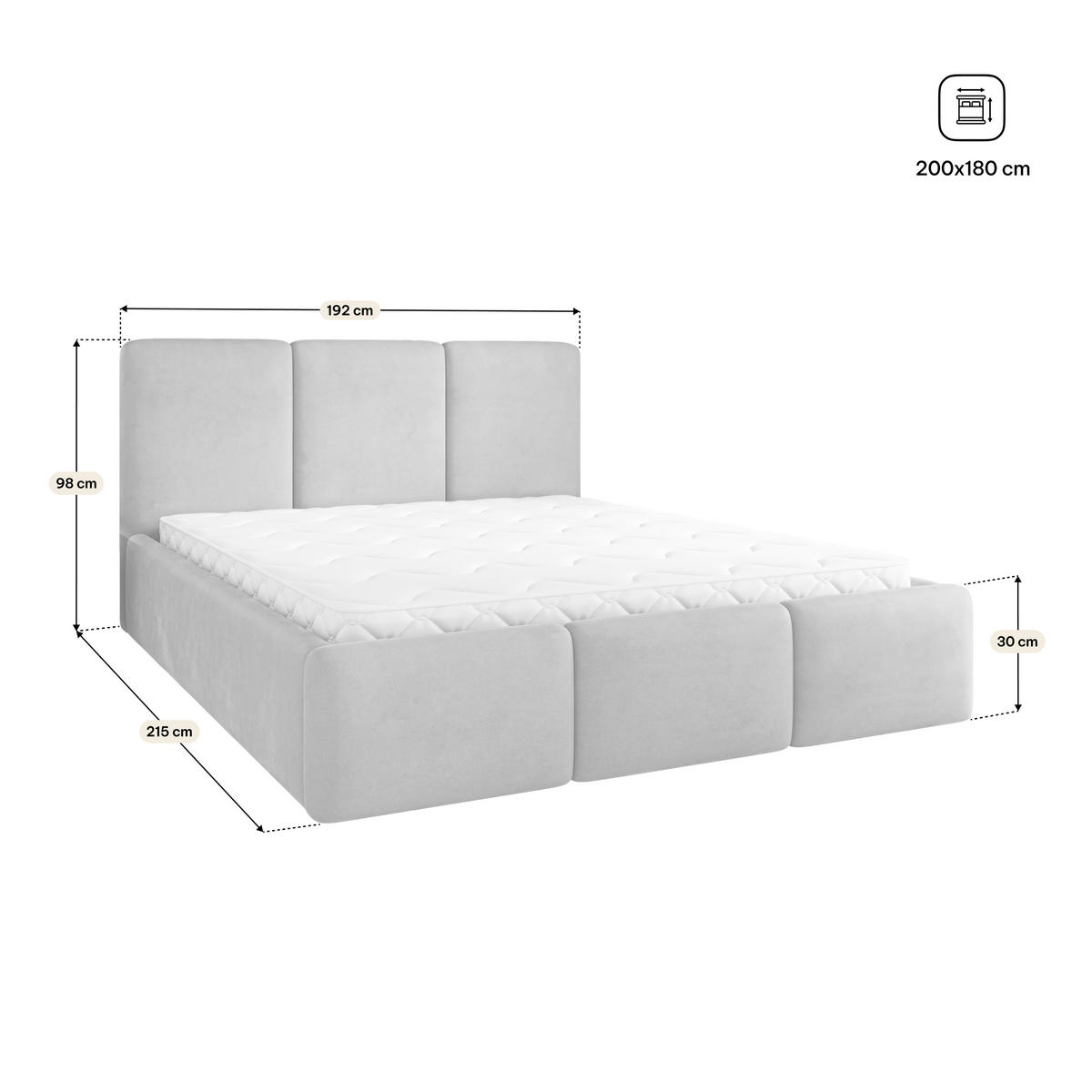 POLSTERBETT MORENA MGV 180x200 cm mit Bettkästen - Gelb - Gelb, Holz (180/200cm) - MASSENO