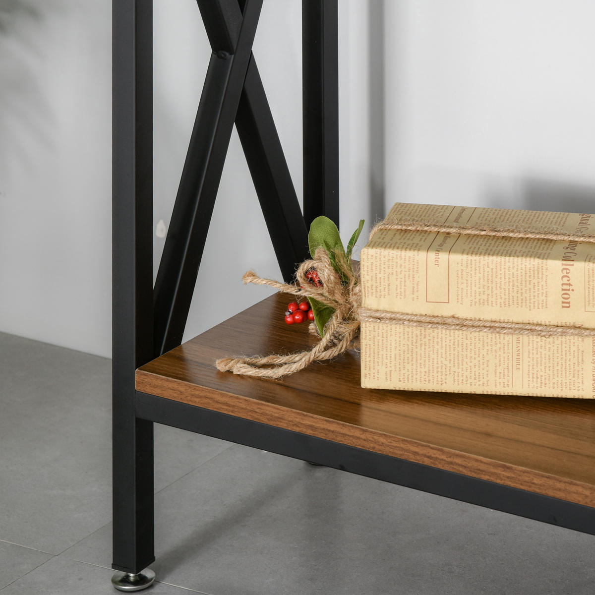 KONSOLENTISCH DE-16746 Industrie-Design mit Ablage Nussbaum - Braun, Holzwerkstoff (120/23/75cm) - ComfortXL