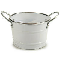 BLUMENTOPF Zink Weiß Ø 11,5 cm - Weiß, Metall (11.5/8.5cm)