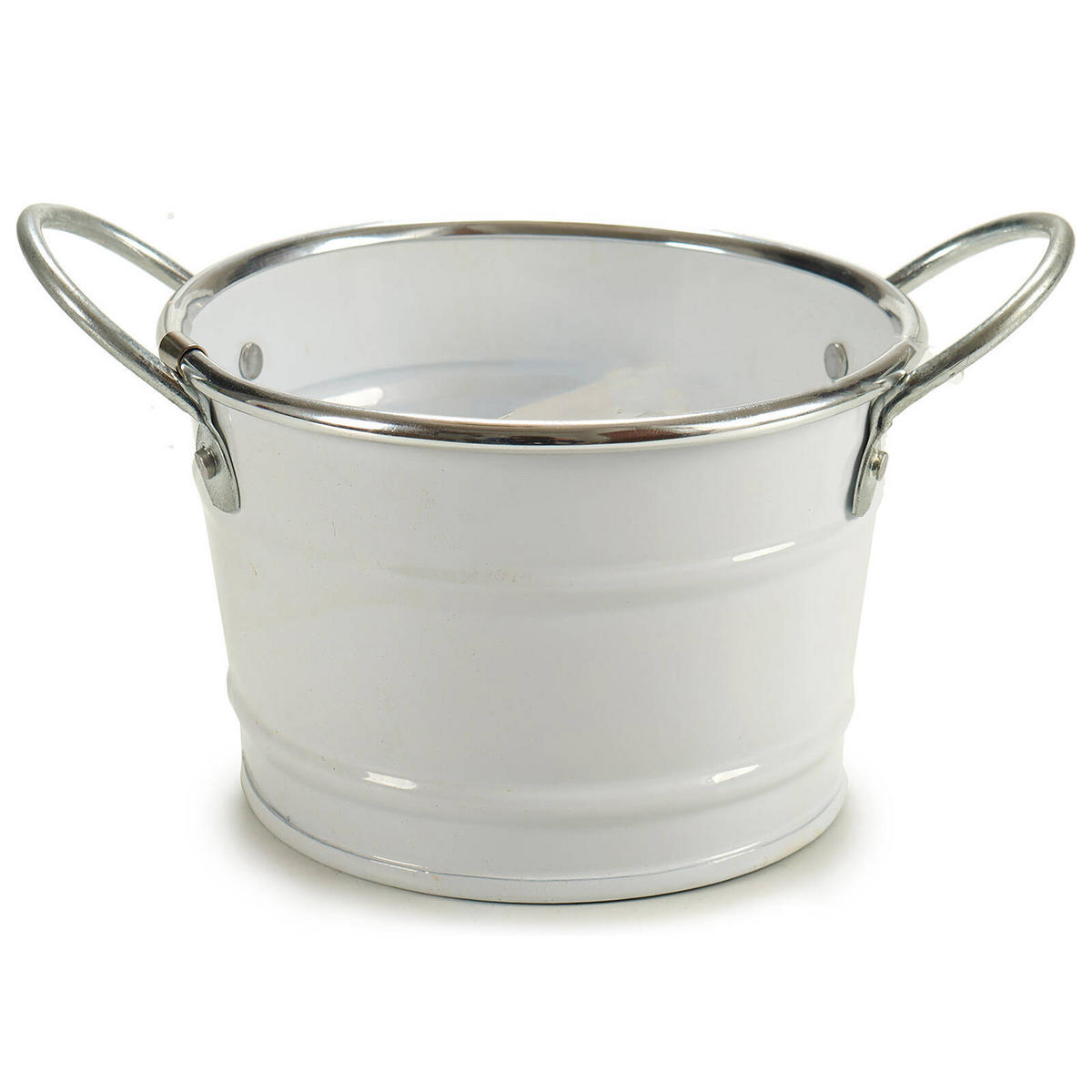 BLUMENTOPF Zink Weiß Ø 11,5 cm - Weiß, Metall (11.5/8.5cm)