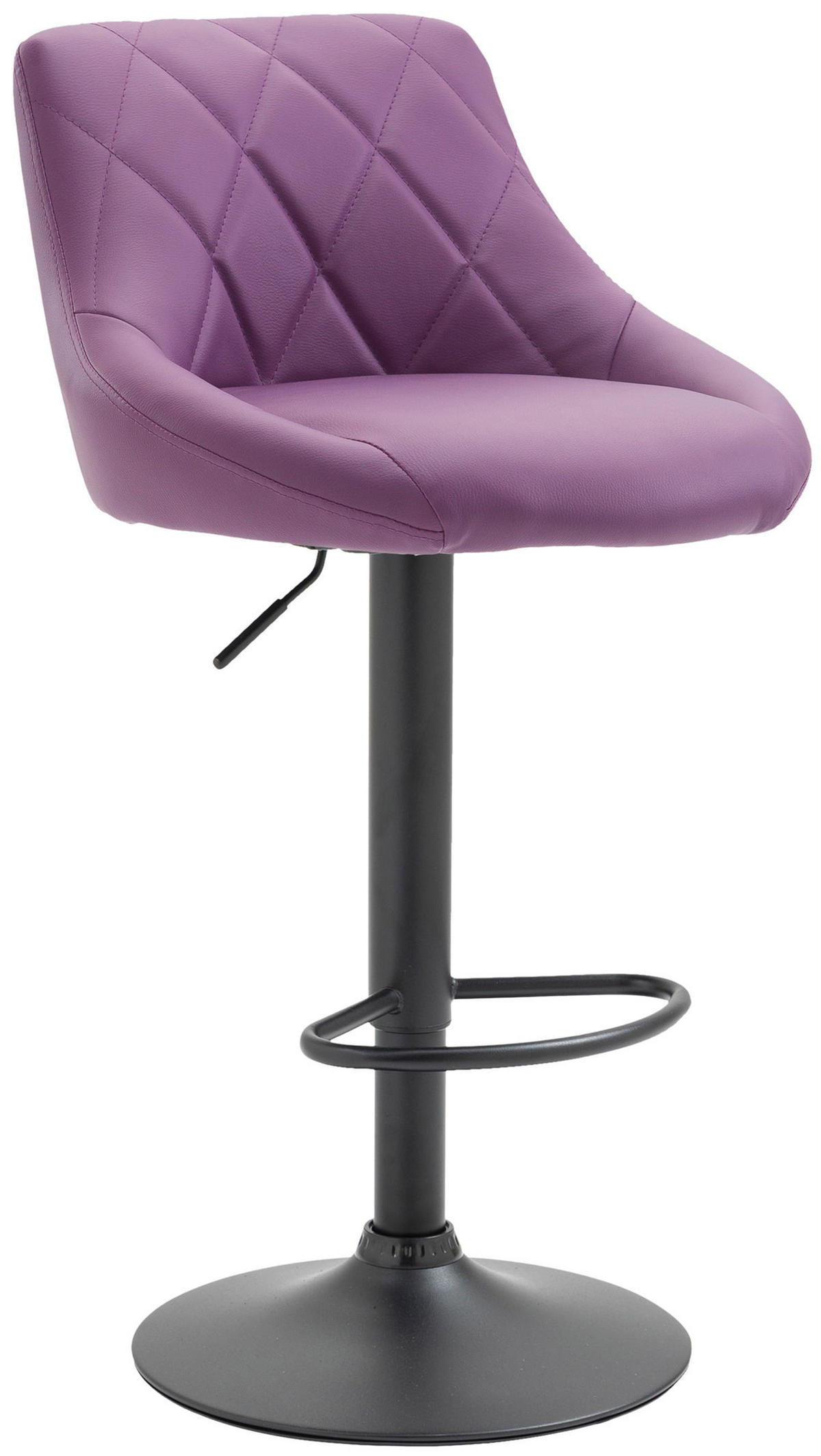 BARHOCKER Lederlook lila - Lila/Schwarz, Textil/Metall (46/83/49cm) - CLP