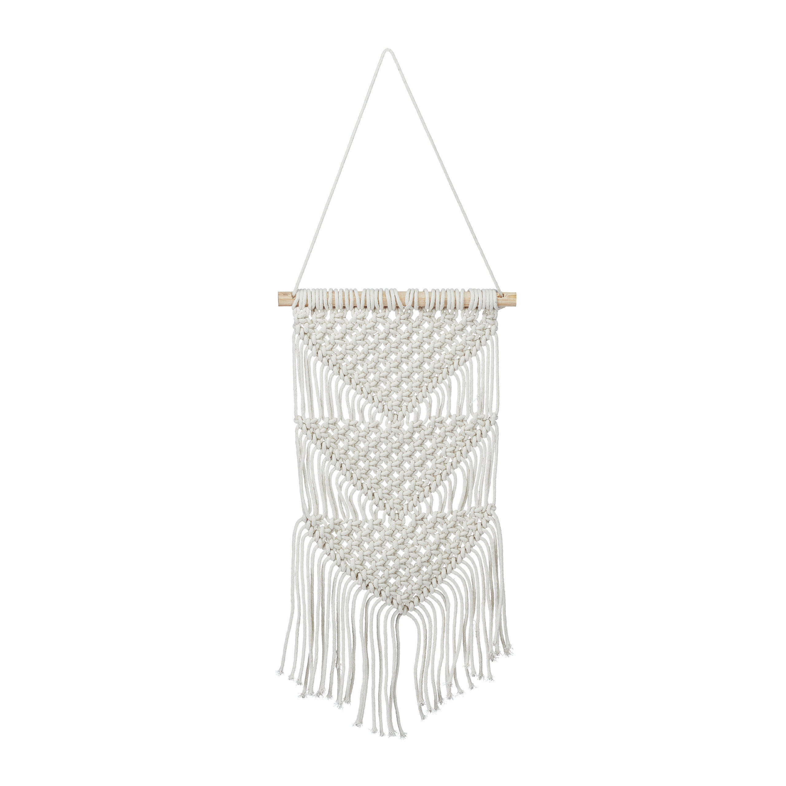 DECORAȚIUNE crem macramé bumbac triunghi 70x25,5 cm