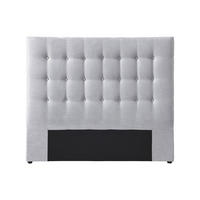 BETTKOPFTEIL - 2 -Sitzer - Polyester - hellgrau - FRANCESCO - Hellgrau, Textil (164.5/125/9.5cm) - Vente-Unique