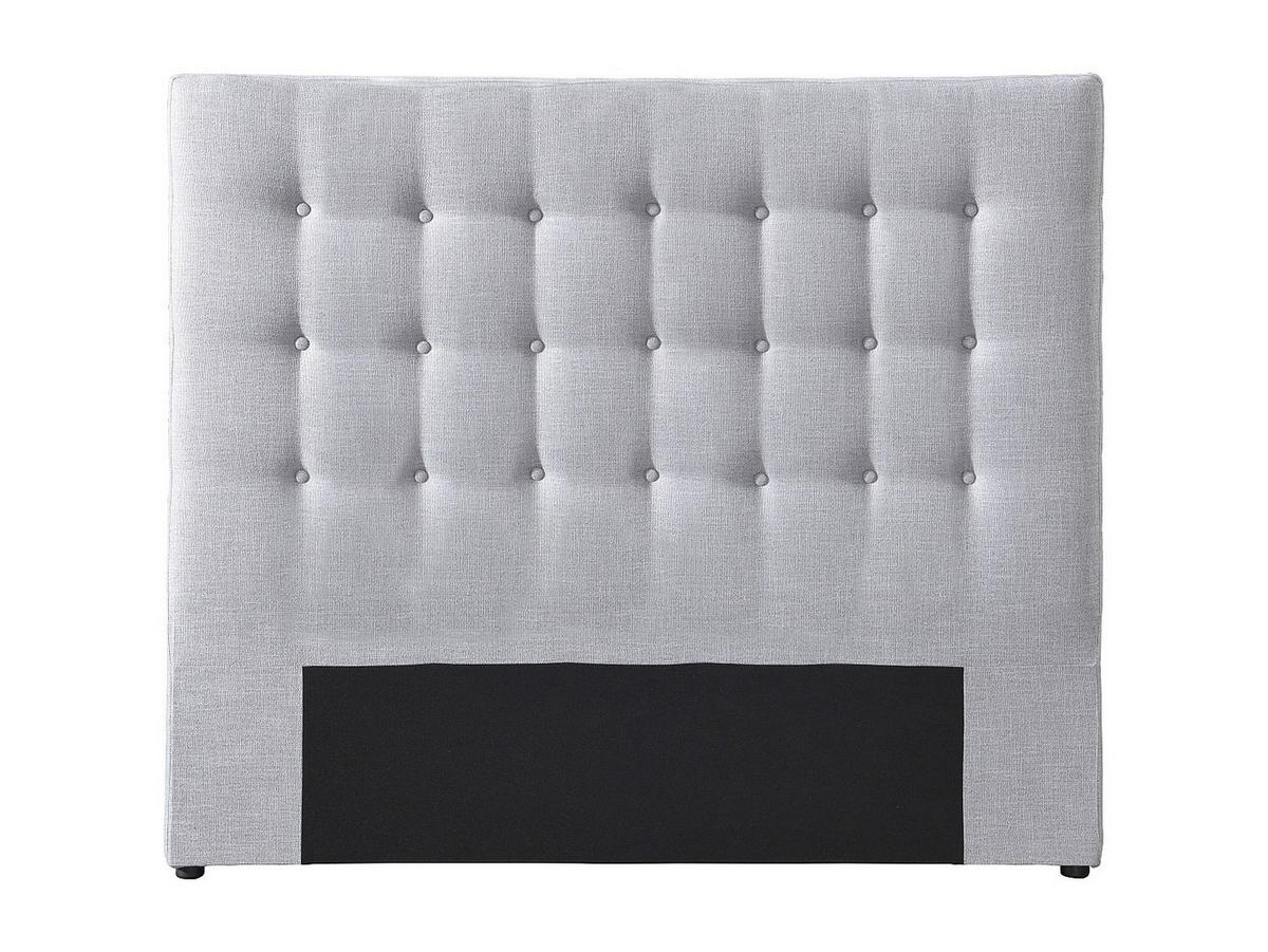 BETTKOPFTEIL - 2 -Sitzer - Polyester - hellgrau - FRANCESCO - Hellgrau, Textil (164.5/125/9.5cm) - Vente-Unique