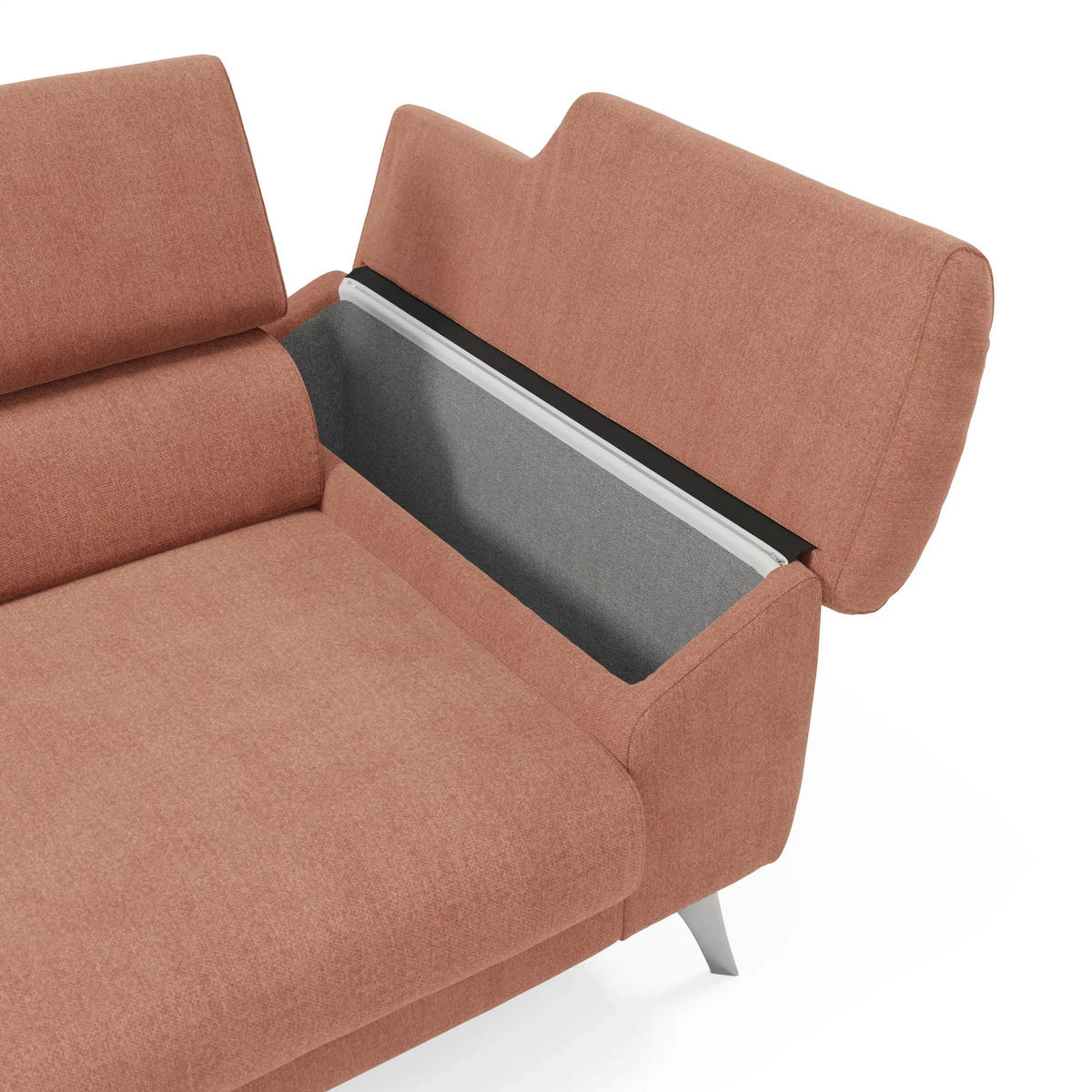 LINEARSOFA Donatello - Hellrosa, Metall (213/76/102cm) - Divani.store