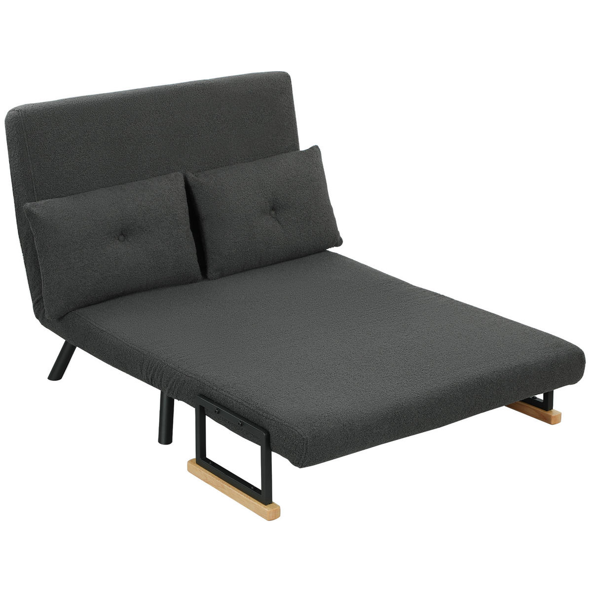 SCHLAFSOFA Dunkelgrau 102.0/73.0/81.0cm - Dunkelgrau, Metall (73/81/102cm)