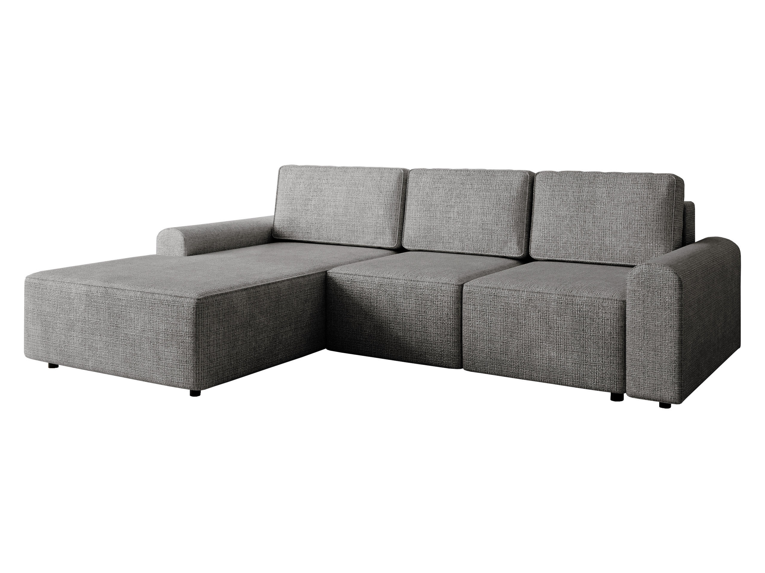 ECKSOFA Bella L, Seite: Links - Blaugrau/Schwarz, Holz/Kunststoff (258/168cm) - MIRJAN24