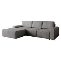 ECKSOFA Bella L, Seite: Links - Blaugrau/Schwarz, Holz/Kunststoff (258/168cm) - MIRJAN24