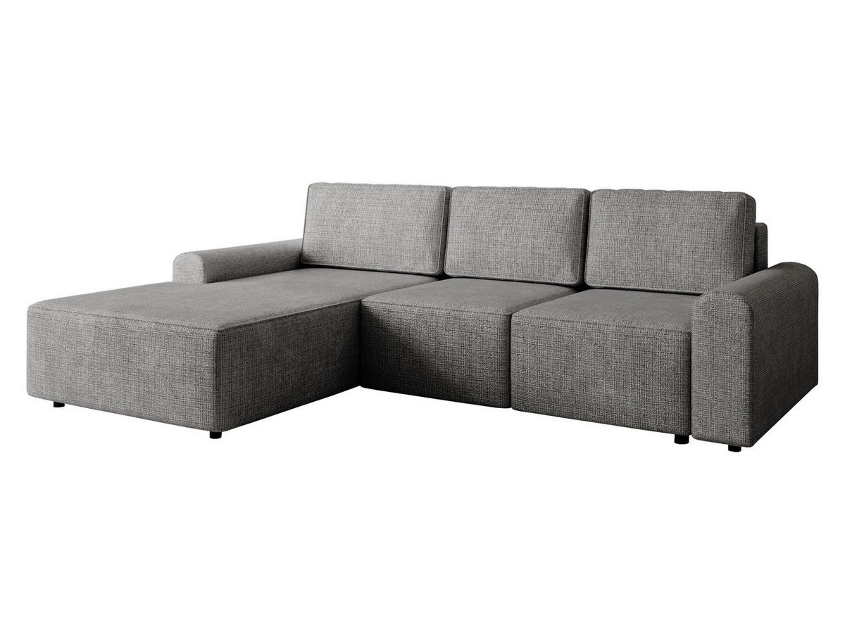 ECKSOFA Bella L, Seite: Links - Blaugrau/Schwarz, Holz/Kunststoff (258/168cm) - MIRJAN24