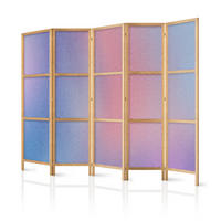 PARAVENT Japanischer 5-tlg 225x172 cm Farbverlauf - Rosa, Holz/Textil (225/172/3cm) - Muralo