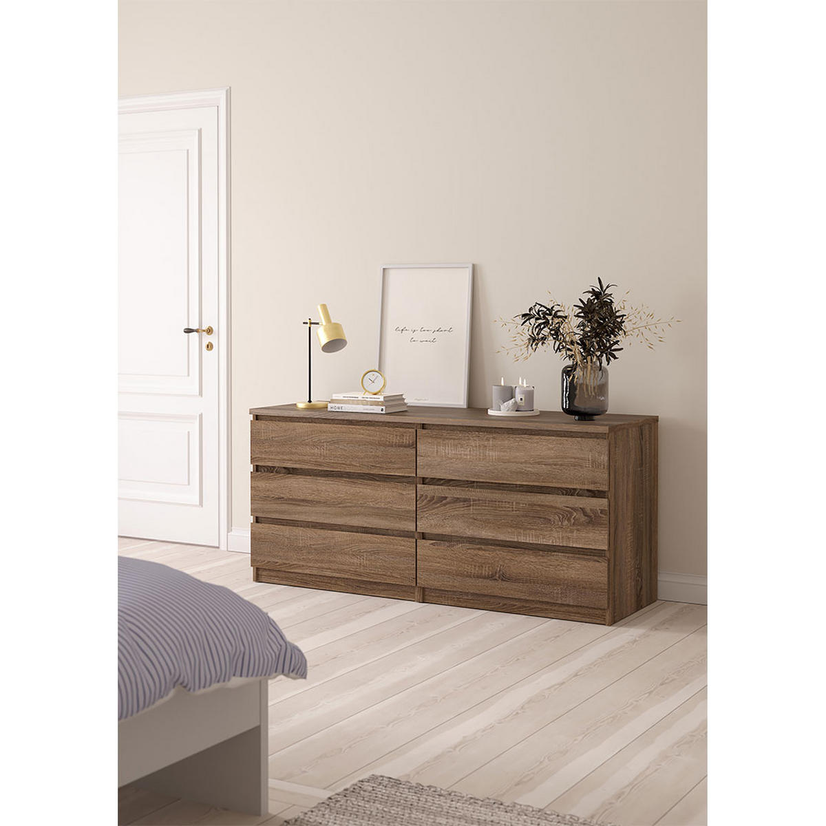 KOMMODE, Naia, Trüffel, Holzwerkstoff, 154 x 50 x 68 cm - Trüffeleichefarben, Holzwerkstoff (154/68/50cm) - ebuy24