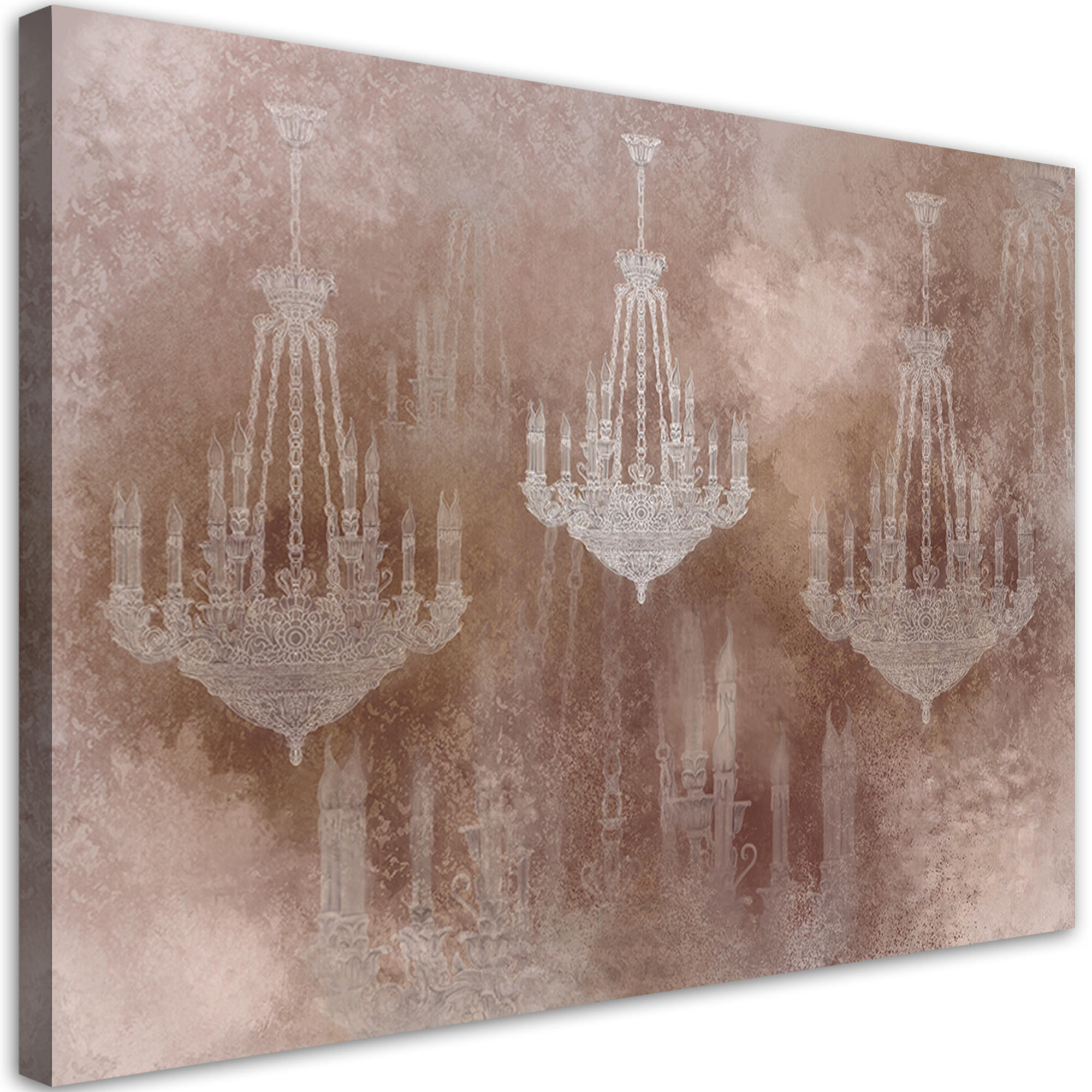 WANDBILD kronleuchter - Braun, Textil (60/40cm) - Feeby