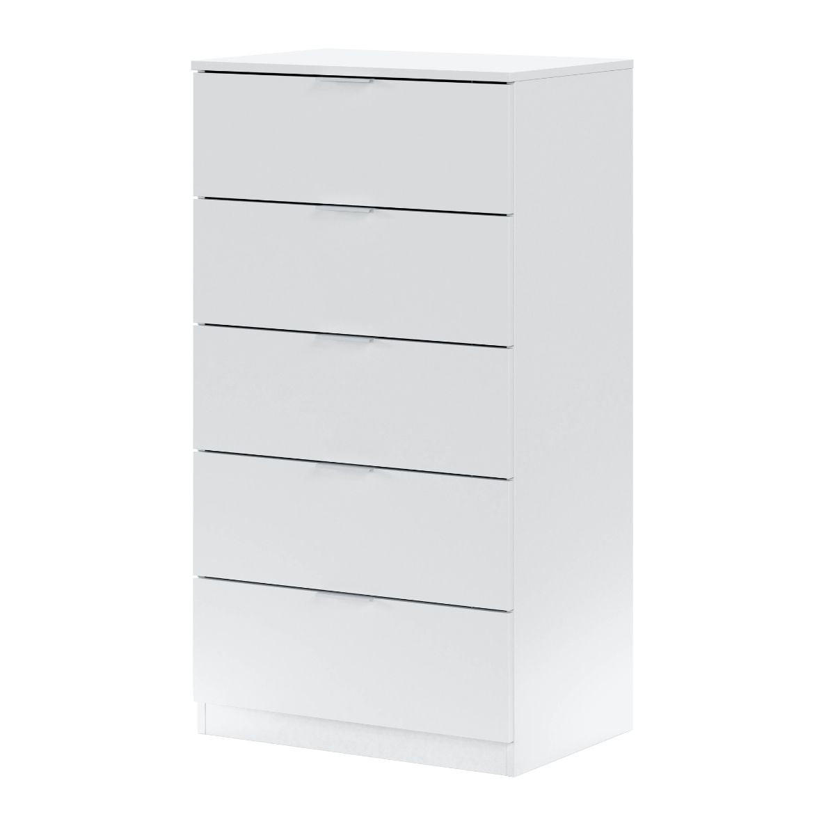 KOMMODE 5 Schubladen Kommoden - L60 cm - Weiß, Holzwerkstoff (40/110/60cm) - Calicosy
