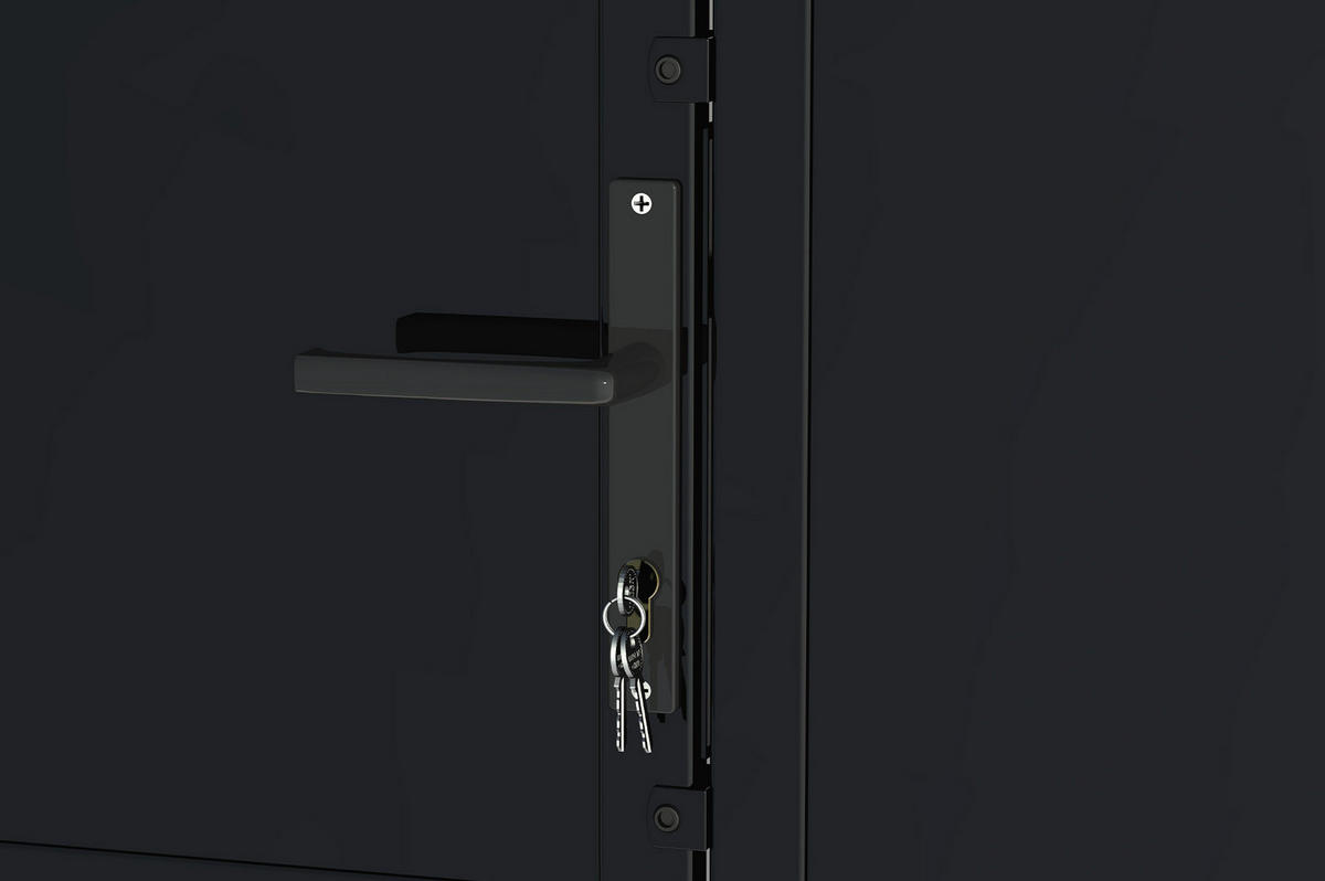 STAHLFLÜGELTOR Nali Ruivo Mattschwarz 3,5m H.160cm - Schwarz, Metall (343/160cm) - Casanoov