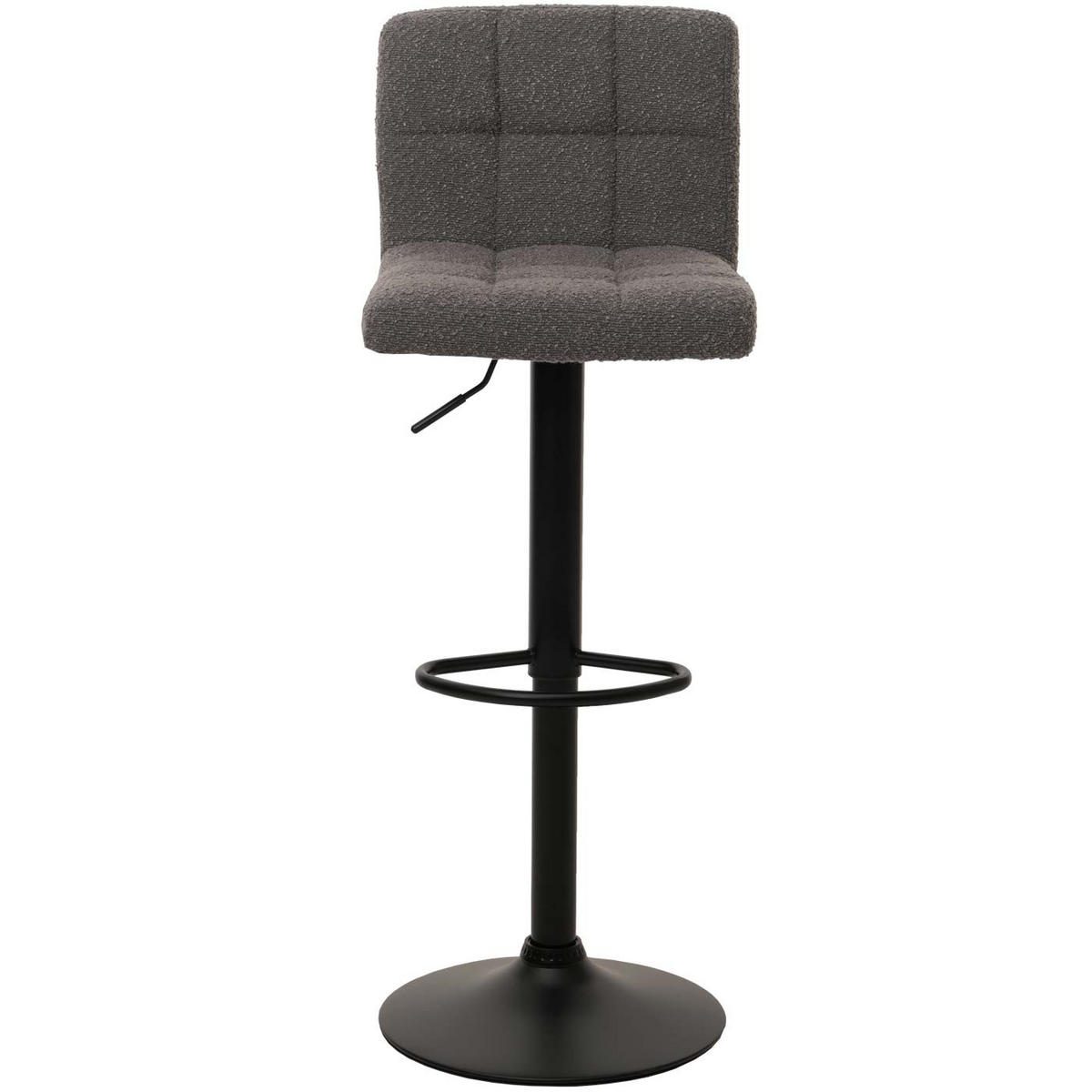 BARHOCKER 2er-Set gepolstert mit Lehne Sitzhöhe 63-83cm höhenverstellbar drehbar Stoff Boucle Dunkelgrau - Grau, Textil/Metall (38/107/41cm) - PROREGAL
