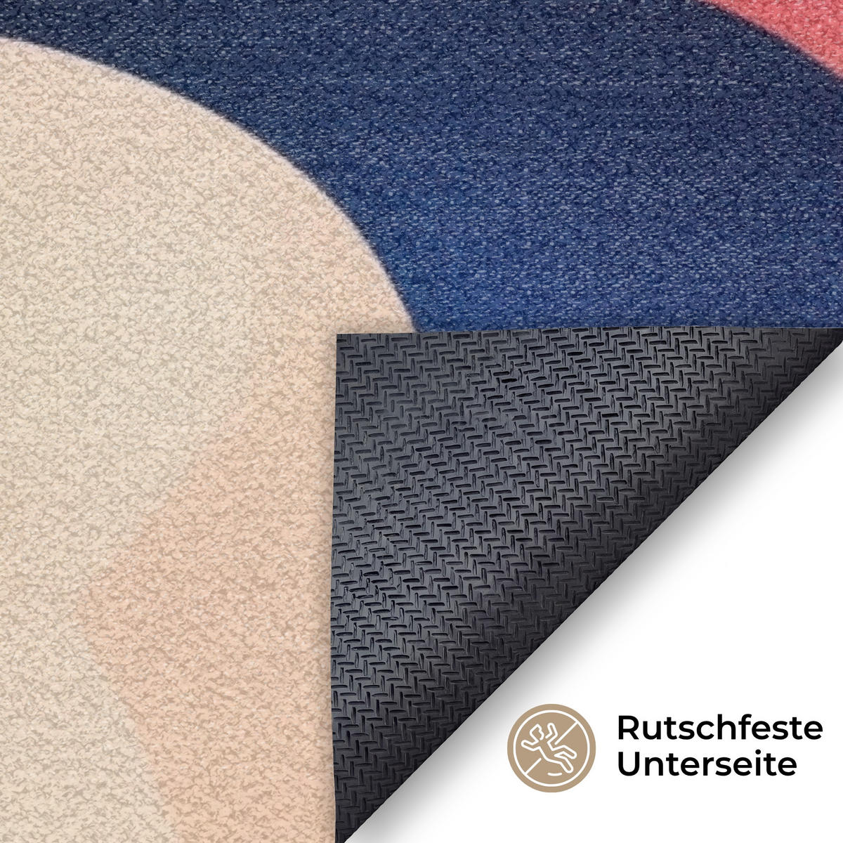 FUSSMATTE Abstrakt - Blau - Rosa Fußabtreter 150x90 cm - Multicolor, Kunststoff (150/90cm) - MuchoWow