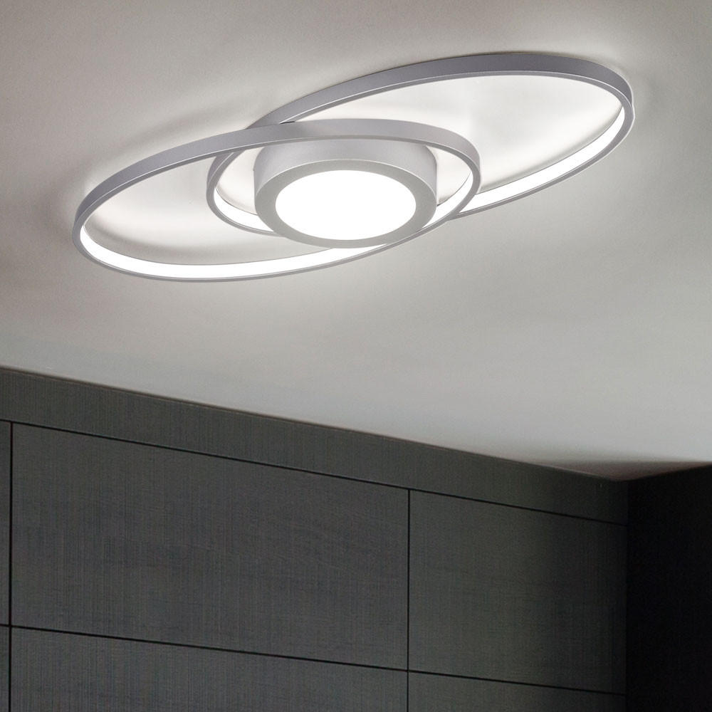 LED DECKENLEUCHTE Galaxy Silber Metall - Silberfarben, Metall (23/57/4cm)
