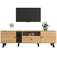 TV-ELEMENT mit 2 Türen und Schublade 170 cm Holzoptik Schwarz - Braun, Glas (40/50.5/170cm) - Beauniv