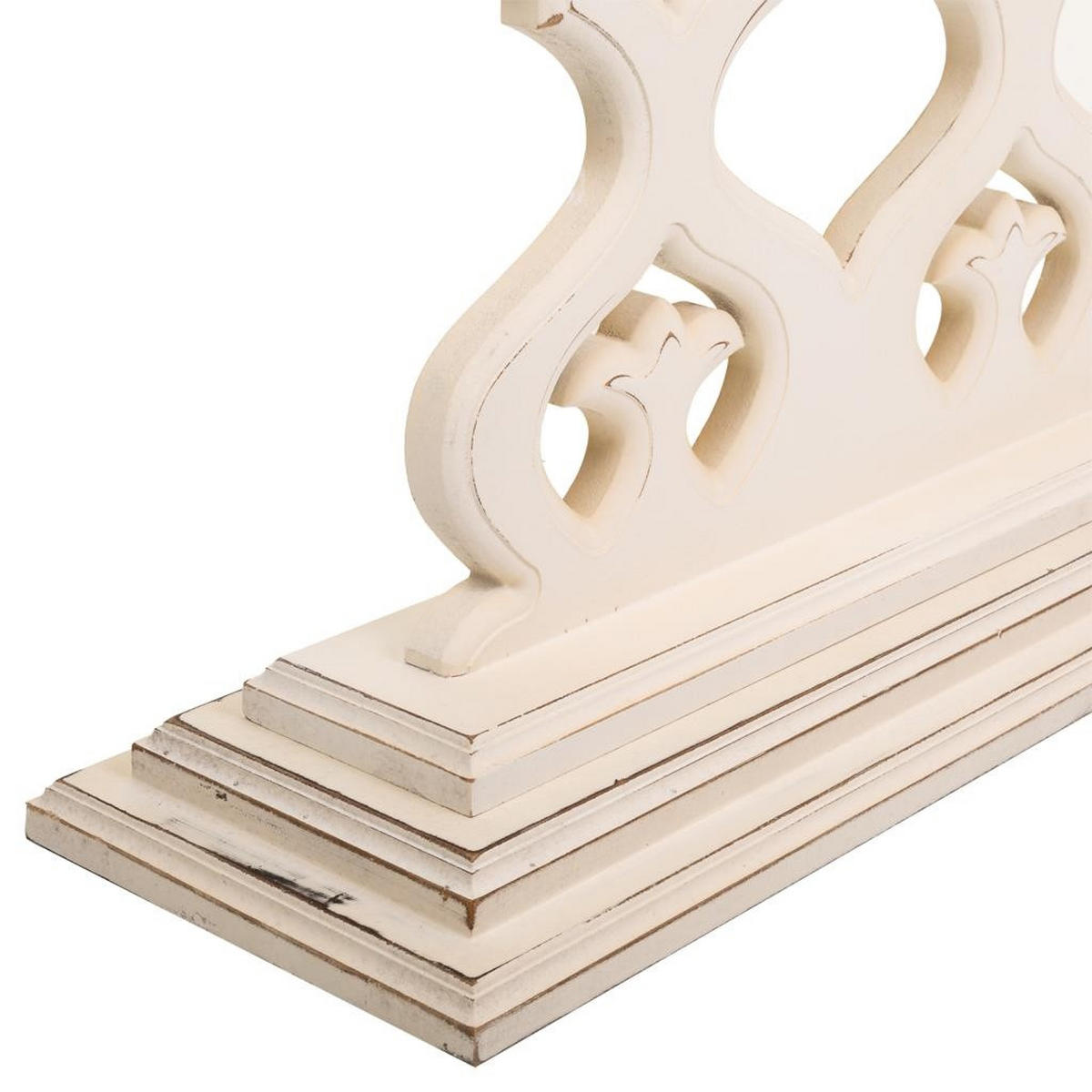 EINGANGSKONSOLE aus geschnitztem Holz 142x30x79 cmWeiße - Beige, Holz (30/142/78.5cm) - Wanderlust