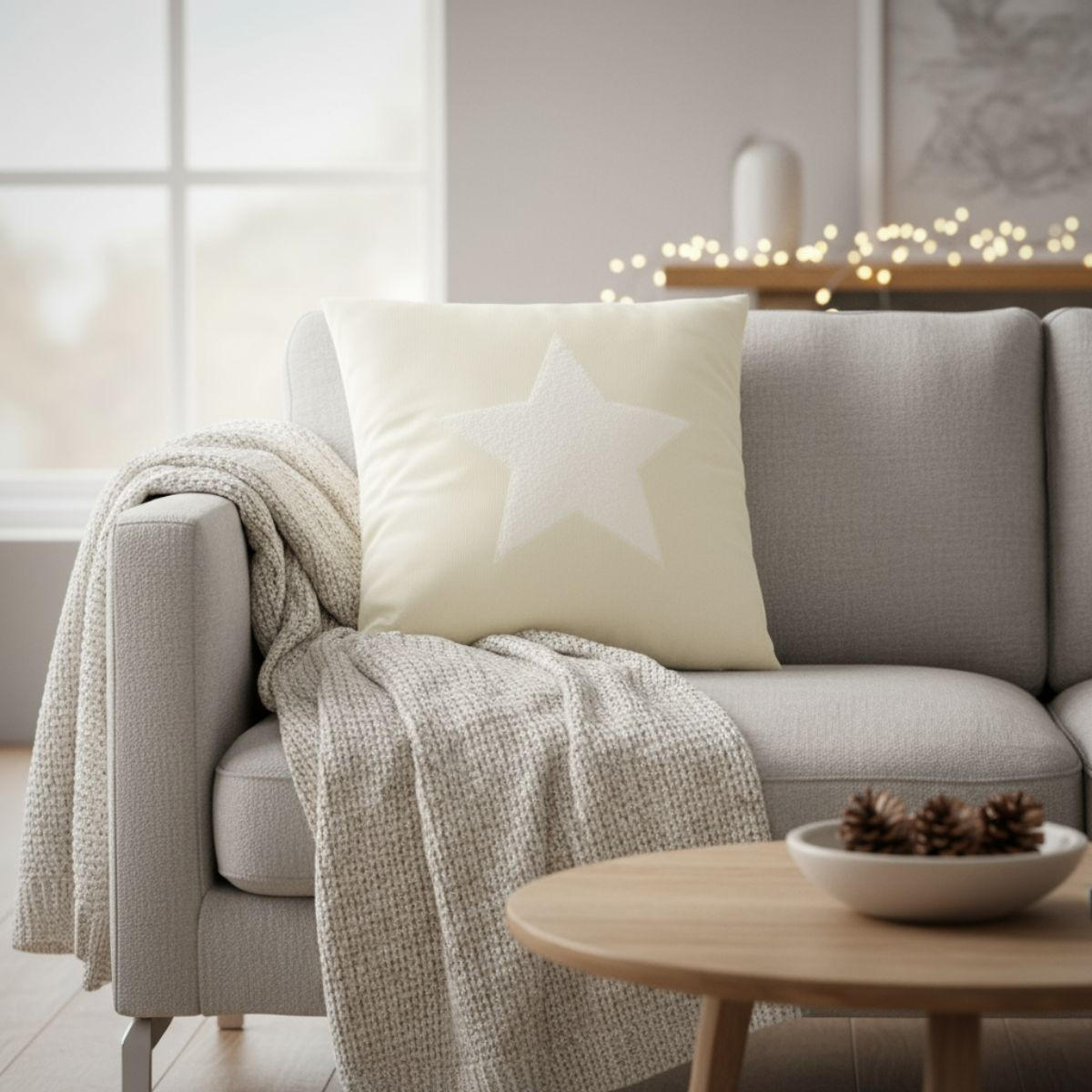 KISSEN Weihnachtsmotiv 45/45 cm - Weiß, Textil (45cm) - Home Styling Collection