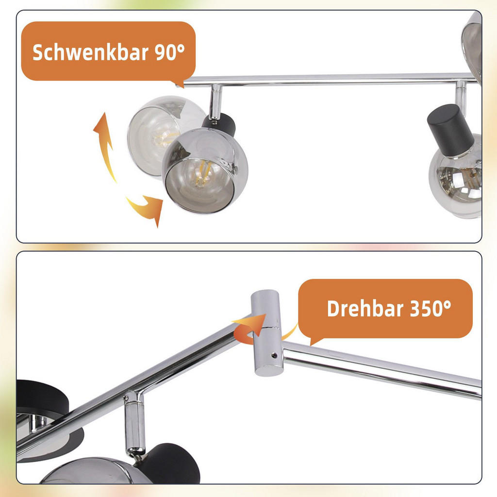 Thumbnail - Nettlife Deckenleuchte, Dunkelgrau, Metall, 15.5x17.5x151 cm, Lampen & Leuchten, Innenbeleuchtung, Spots & Strahler, Dec...