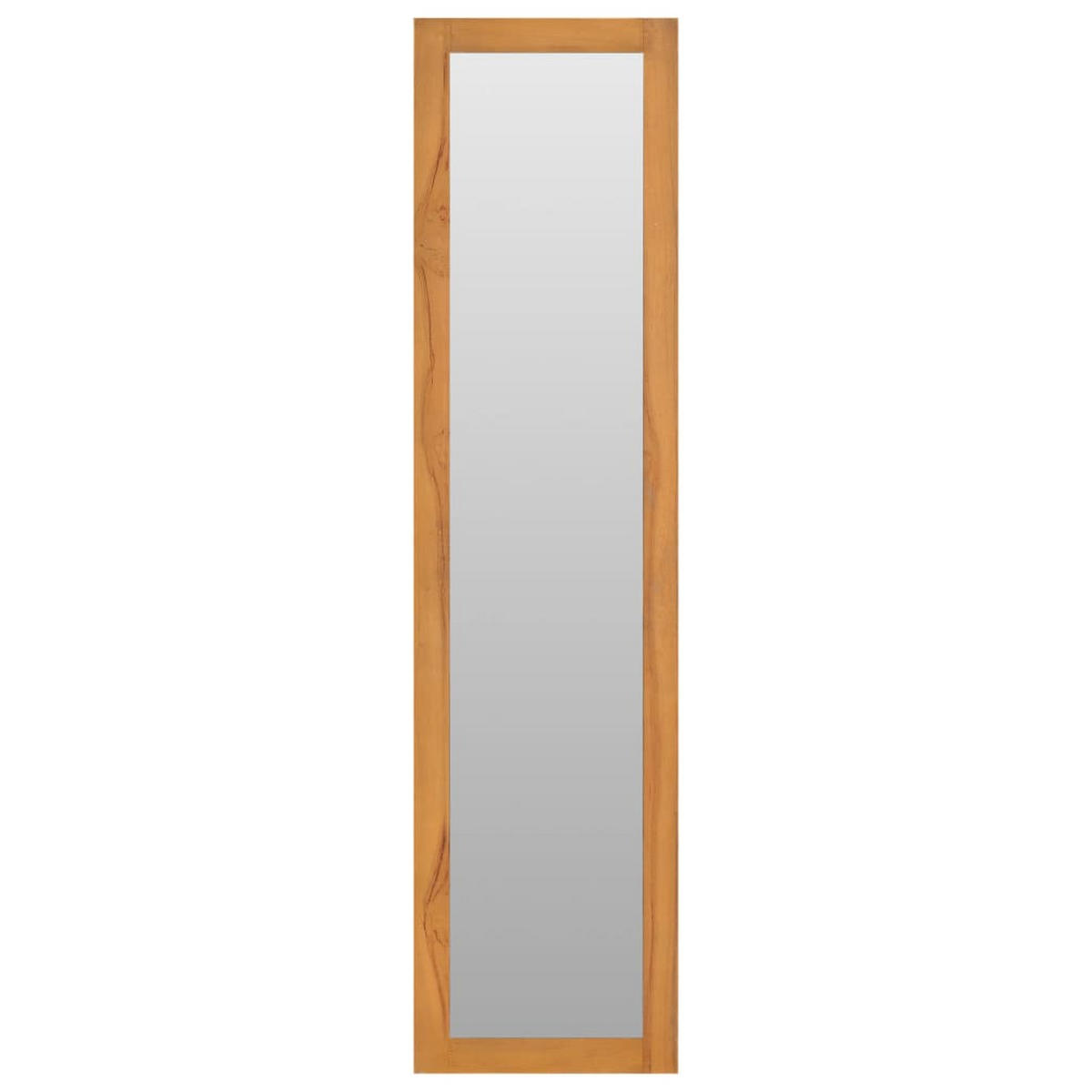 WANDSPIEGEL mit Regalen 30×30×120 cm Teak Massivholz - Naturfarben, Holz (30/120/30cm) - furnicato