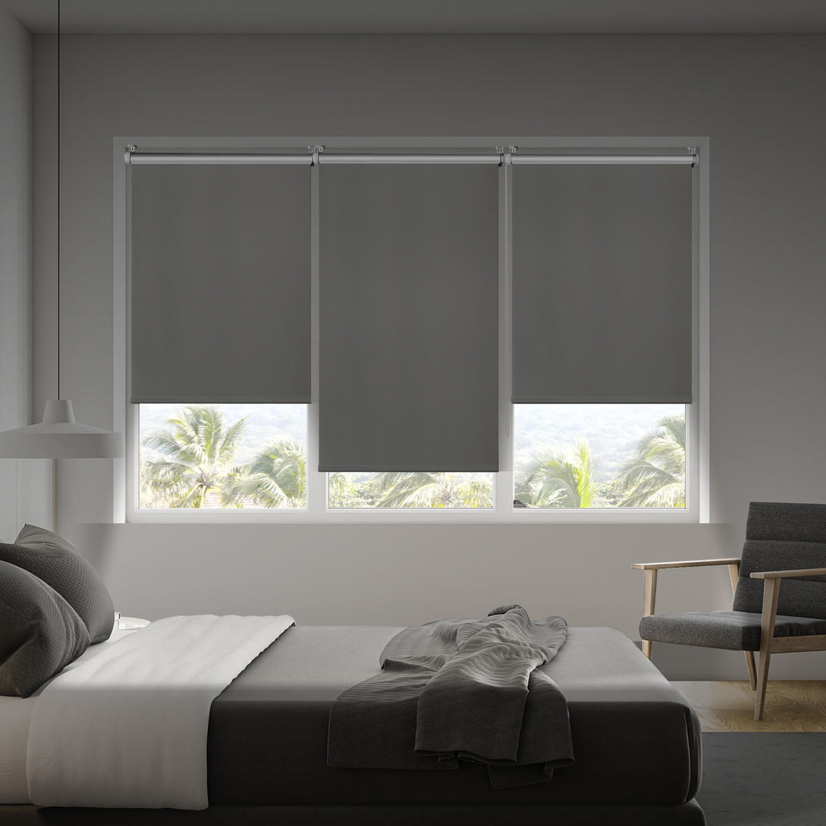 VERDUNKELUNGSROLLO, Silber, 120 cm x 180 cm - Silberfarben, Kunststoff (120/180cm) - STORESDECO