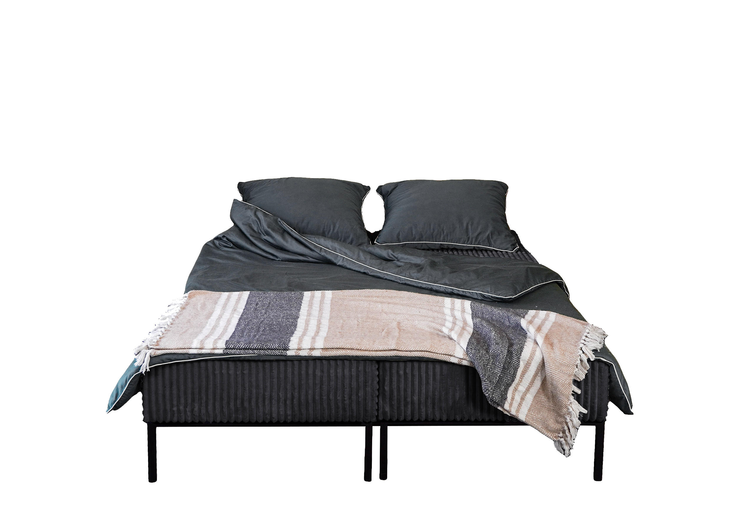 BETT MOOKA 4in1-Multifunktions-System Stoff Velo Schwarz - Schwarz, Holz (160/200cm) - Kaiser Möbel