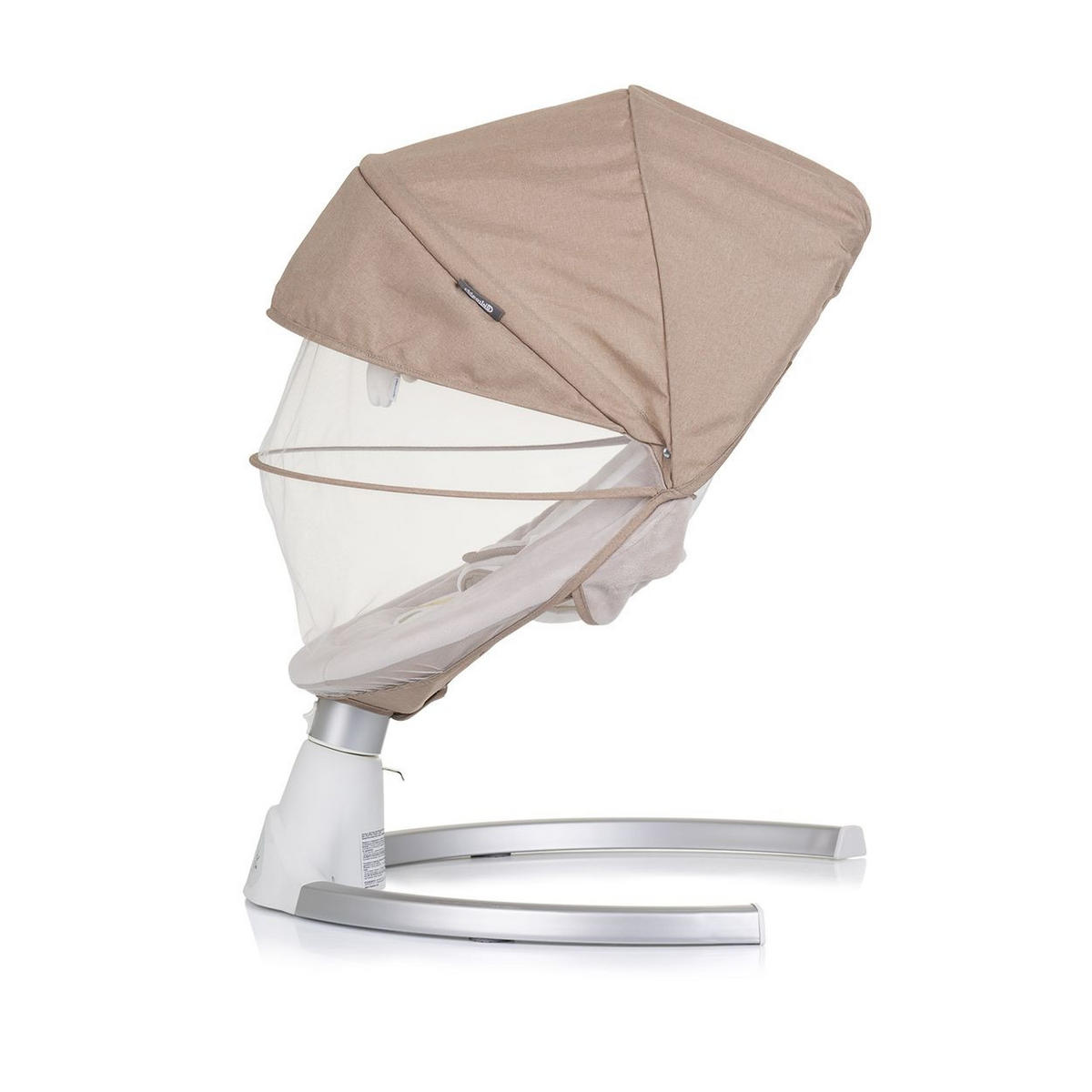 BABYWIPPE Brida beige Moskitonetz, Fernbedienung, 5 Schaukelgeschwindigkeiten, Timer, Kissen - Beige, Metall - Chipolino