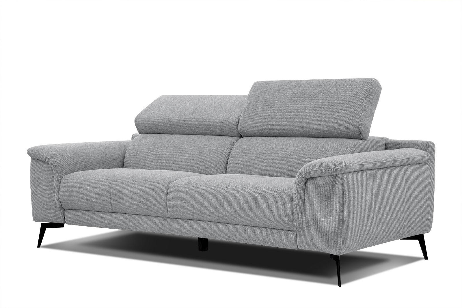 SOFA FIERO 3-Sitzer, silberfarben - Silberfarben, Holzwerkstoff/Textil (212/82/103cm) - Courtois Laville