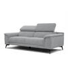 SOFA FIERO 3-Sitzer, silberfarben - Silberfarben/Schwarz, Holzwerkstoff/Textil (212/82/103cm) - Courtois Laville
