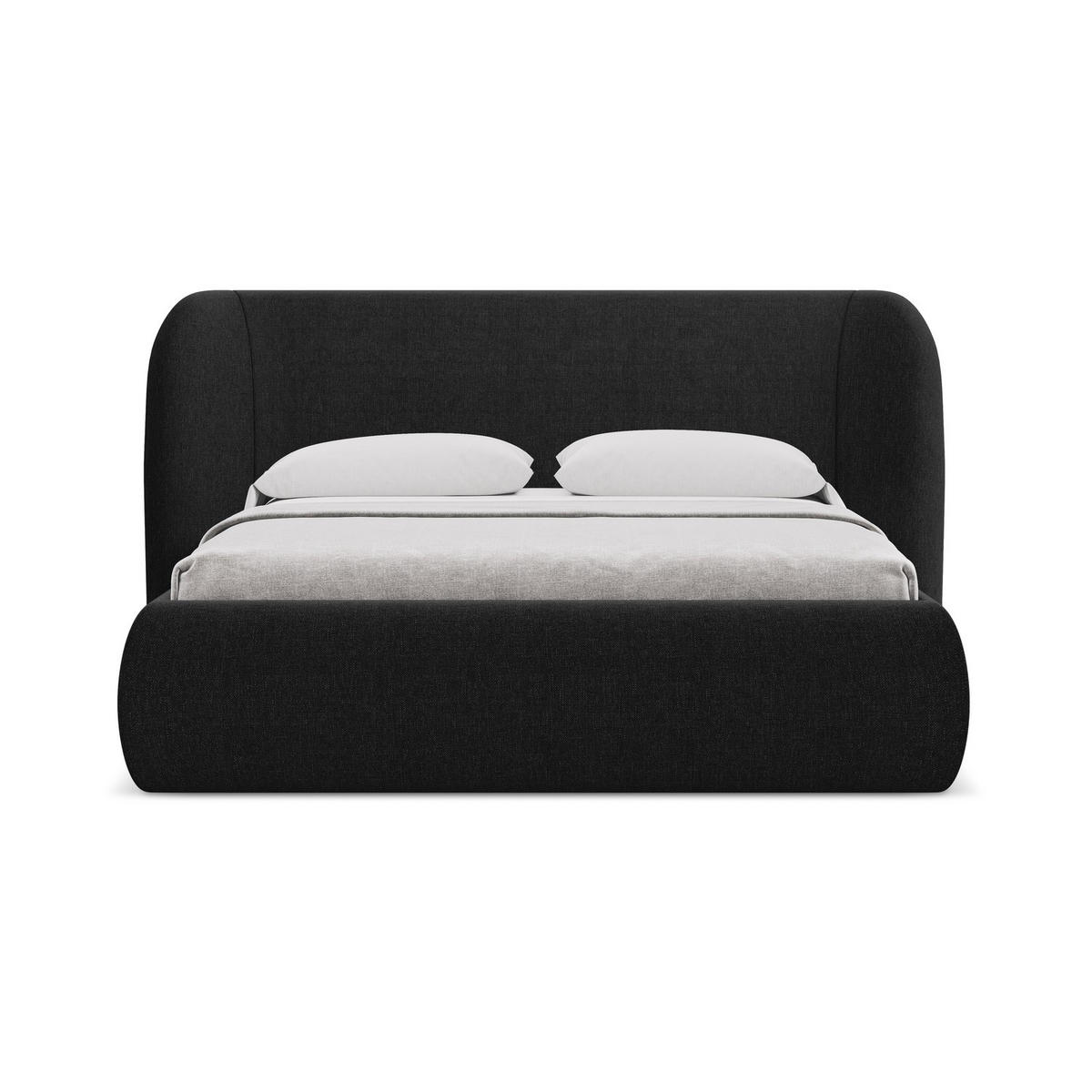 POLSTERBETT mit Bettkasten und Lattenrost 210x215 Schwarz - Schwarz, Kunststoff/Textil (160/200cm) - LaMiaSofa