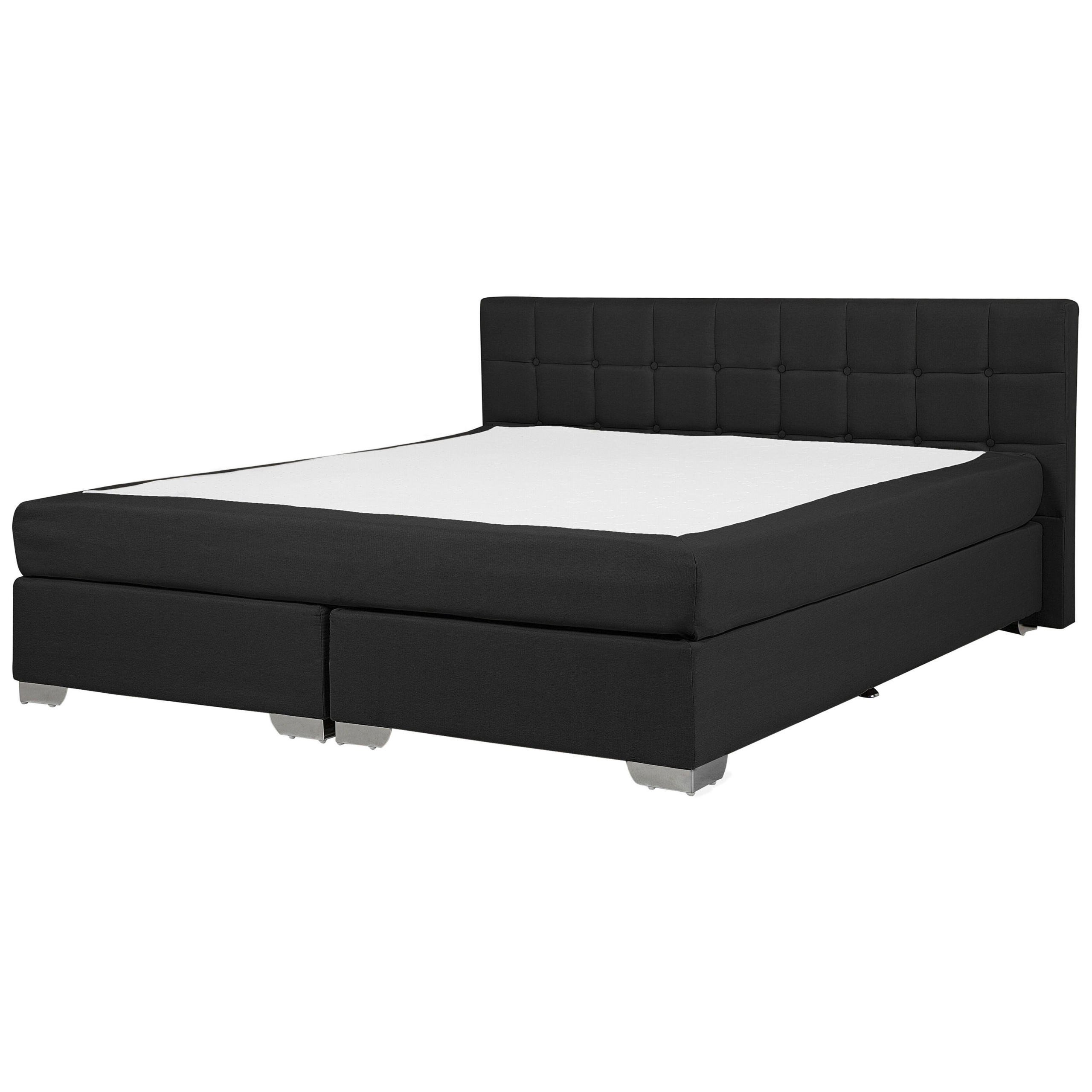 BOXSPRINGBETT 180/200cm Schwarz Admiral - Schwarz, Textil (180/200cm) - Beliani