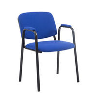 BESUCHERSTUHL Keen Pro, Stoffbezug mit Armlehne - Gestell Schwarz / Bezug Blau - Blau/Schwarz, Textil/Metall (53/79/53cm) - TPFLiving