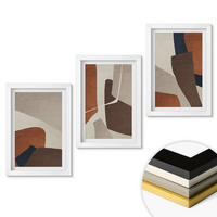 WANDBILDER 3er-Set - 20x30 cm Weißer Rahmen - Abstrakte moderne Strukturen - Weiß, Kunststoff (20/30cm) - ArtPrintCave