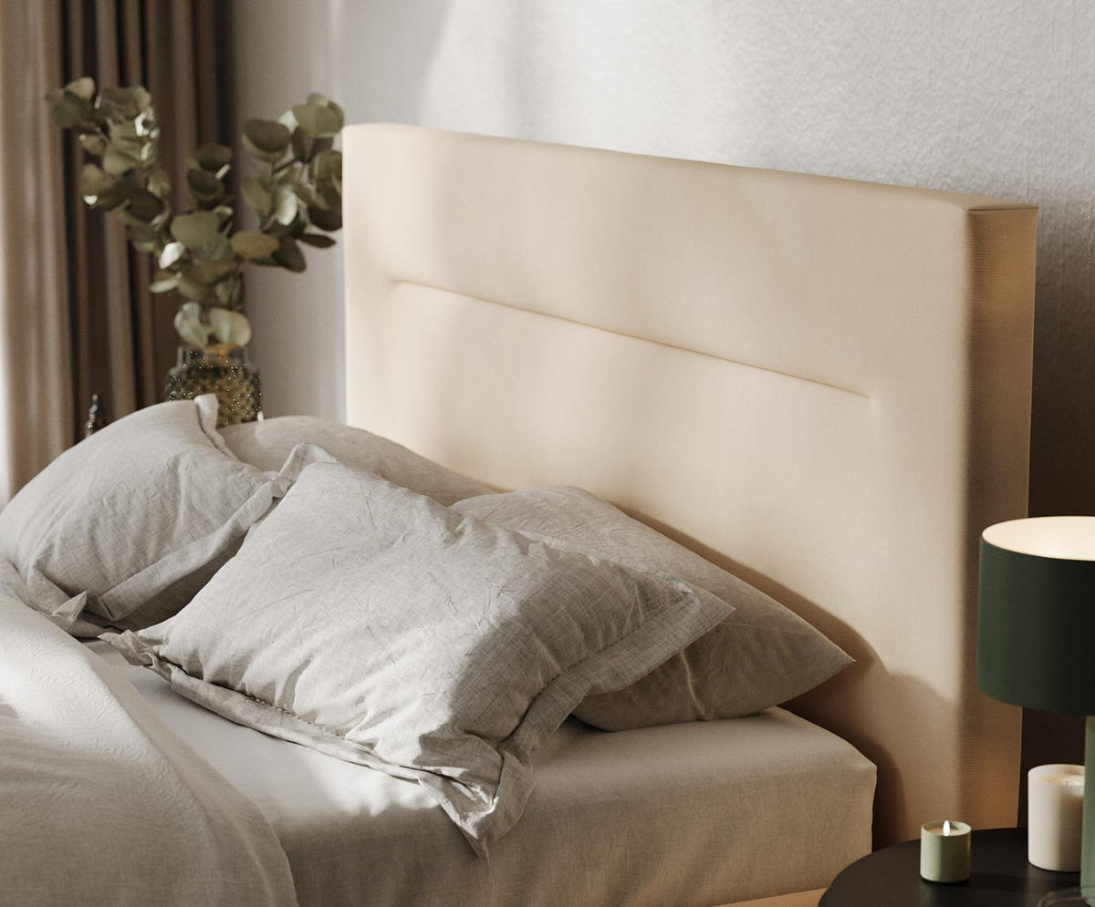 POLSTERBETT Liline 160/200 cm Beige im Kronos Stoff - Beige/Schwarz, Holz/Holzwerkstoff (160/200cm) - AltaBeds