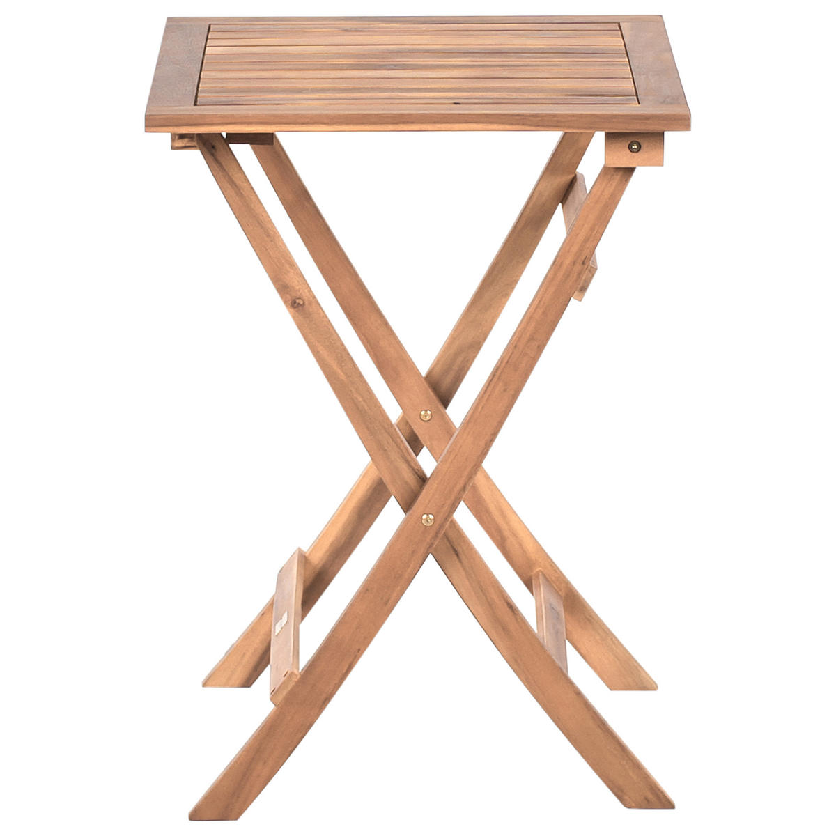 BISTRO-SET Akazienholz Braun/Schwarz Coniolo - Braun, Holz - Beliani