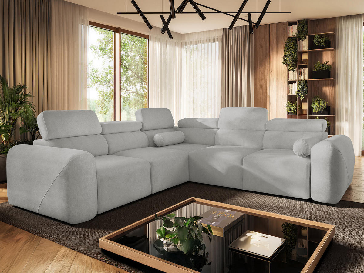ECKSCHLAFSOFA Volare III, Seite: Links - Hellgrau, Holz/Textil (273/272cm) - MIRJAN24