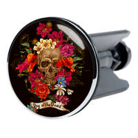 WASCHBECKENSTÖPSEL Day of the Dead - Schwarz, Kunststoff/Metall (4/7/7cm) - Sanilo